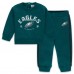 Малышам & Newborn Philadelphia Eagles WEAR by Erin Andrews Midnight Green Fleece Crewneck and Pants Set