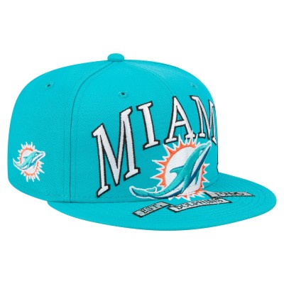 Бейсболка Miami Dolphins New Era Aqua Oversized 59FIFTY