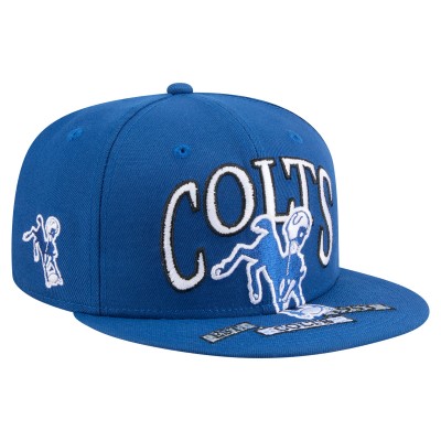 Бейсболка Indianapolis Colts New Era Royal Throwback Oversized 59FIFTY