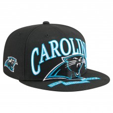 Бейсболка Carolina Panthers New Era Black Throwback Oversized 59FIFTY