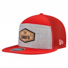 Бейсболка Kansas City Chiefs New Era Gray/Red Cork Split Panel 9FIFTY Trucker Snapback