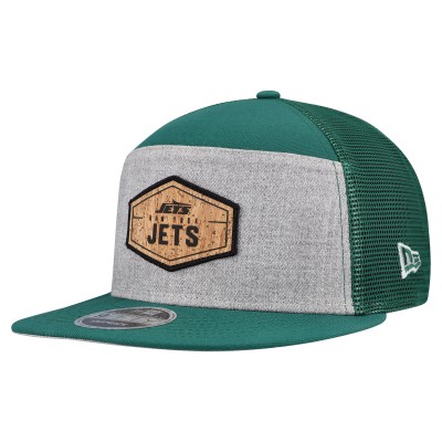 Бейсболка New York Jets New Era Gray/Green Cork Split Panel 9FIFTY Trucker Snapback