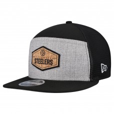 Бейсболка Pittsburgh Steelers New Era Gray/Black Cork Split Panel 9FIFTY Trucker Snapback