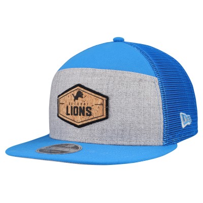 Бейсболка Detroit Lions New Era Gray/Blue Cork Split Panel 9FIFTY Trucker Snapback