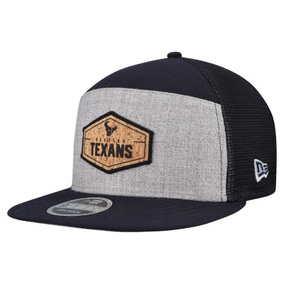 Бейсболка Houston Texans New Era Gray/Navy Cork Split Panel 9FIFTY Trucker Snapback