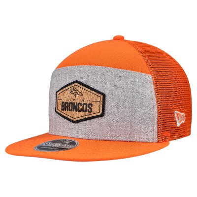 Бейсболка Denver Broncos New Era Gray/Orange Cork Split Panel 9FIFTY Trucker Snapback
