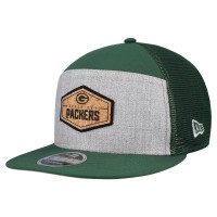 Бейсболка Green Bay Packers New Era Gray/Green Cork Split Panel 9FIFTY Trucker Snapback