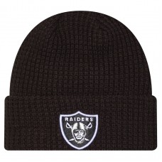 Las Vegas Raiders New Era Black Waffle Cuffed Knit Hat