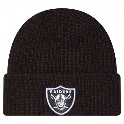 Las Vegas Raiders New Era Black Waffle Cuffed Knit Hat