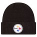 Pittsburgh Steelers New Era Black Waffle Cuffed Knit Hat