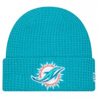 Miami Dolphins New Era Aqua Waffle Cuffed Knit Hat