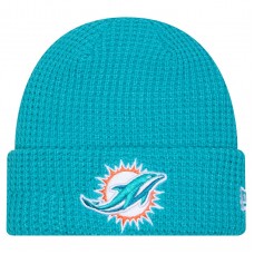 Miami Dolphins New Era Aqua Waffle Cuffed Knit Hat