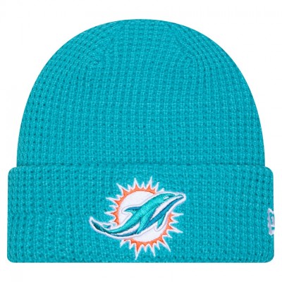 Miami Dolphins New Era Aqua Waffle Cuffed Knit Hat