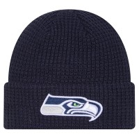 Seattle Seahawks New Era College Navy Waffle Cuffed Knit Hat