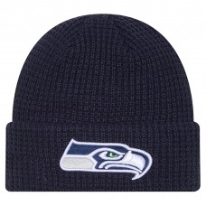 Seattle Seahawks New Era College Navy Waffle Cuffed Knit Hat
