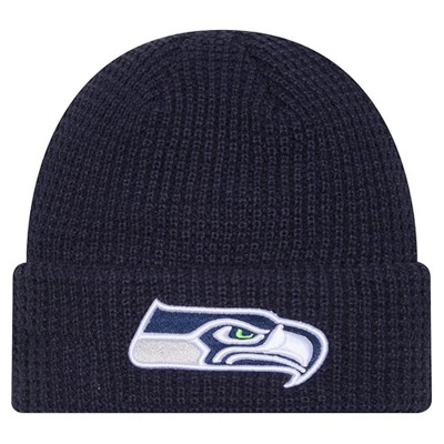 Seattle Seahawks New Era College Navy Waffle Cuffed Knit Hat