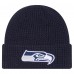 Seattle Seahawks New Era College Navy Waffle Cuffed Knit Hat