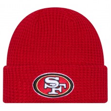 San Francisco 49ers New Era Scarlet Waffle Cuffed Knit Hat