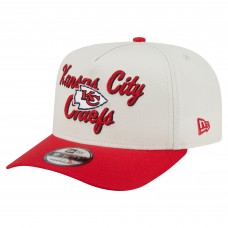 Бейсболка Kansas City Chiefs New Era Cream/Red Chainstitch A-Frame 9FIFTY