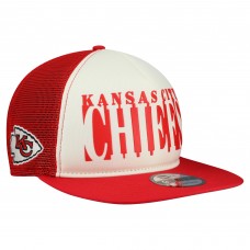 Бейсболка Kansas City Chiefs New Era Cream/Red Cutout A-Frame 9FIFTY Snapback