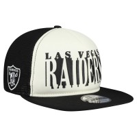 Бейсболка Las Vegas Raiders New Era Cream/Black Cutout A-Frame 9FIFTY Snapback