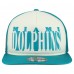 Бейсболка Miami Dolphins New Era Cream/Aqua Throwback Cutout A-Frame 9FIFTY Snapback