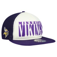 Бейсболка Minnesota Vikings New Era Cream/Purple Cutout A-Frame 9FIFTY Snapback