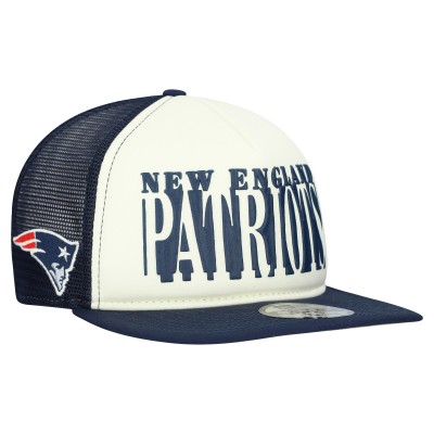 Бейсболка New England Patriots New Era Cream/Navy Cutout A-Frame 9FIFTY Snapback