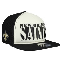 Бейсболка New Orleans Saints New Era Cream/Black Cutout A-Frame 9FIFTY Snapback