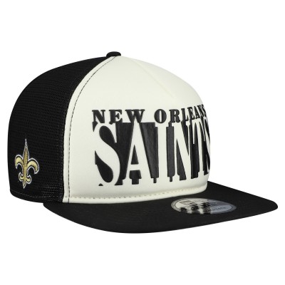 Бейсболка New Orleans Saints New Era Cream/Black Cutout A-Frame 9FIFTY Snapback