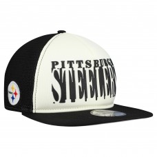 Бейсболка Pittsburgh Steelers New Era Cream/Black Cutout A-Frame 9FIFTY Snapback