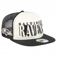 Бейсболка Baltimore Ravens New Era Cream/Black Cutout A-Frame 9FIFTY Snapback