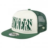 Бейсболка Green Bay Packers New Era Cream/Green Cutout A-Frame 9FIFTY Snapback
