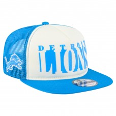 Бейсболка Detroit Lions New Era Cream/Blue Cutout A-Frame 9FIFTY Snapback