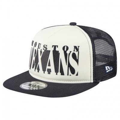 Бейсболка Houston Texans New Era Cream/Navy Cutout A-Frame 9FIFTY Snapback