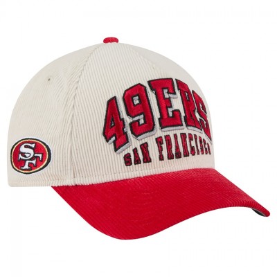 Бейсболка San Francisco 49ers New Era Cream/Scarlet Two-Tone Sided Corduroy 9FORTY A-Frame