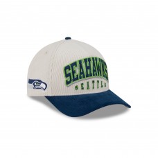 Бейсболка Seattle Seahawks New Era Cream/College Navy Two-Tone Sided Corduroy 9FORTY A-Frame