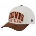 Бейсболка Cleveland Browns New Era Cream/Brown Throwback Two-Tone Sided Corduroy 9FORTY A-Frame