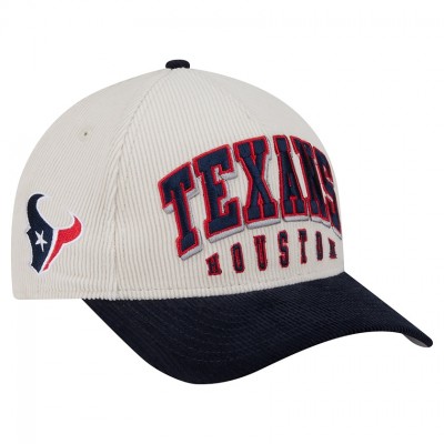 Бейсболка Houston Texans New Era Cream/Navy Two-Tone Sided Corduroy 9FORTY A-Frame