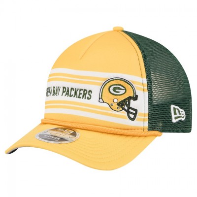 Бейсболка Green Bay Packers New Era Gold Linear A-Frame 9FORTY