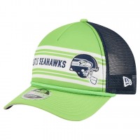 Бейсболка Seattle Seahawks New Era Neon Green Linear A-Frame 9FORTY