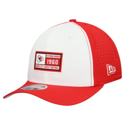 Бейсболка Kansas City Chiefs New Era White/Red Established Patch 9SEVENTY