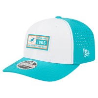 Бейсболка Miami Dolphins New Era White/Aqua Established Patch 9SEVENTY