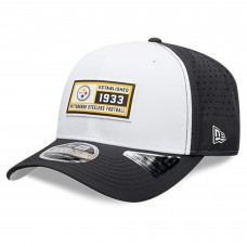 Бейсболка Pittsburgh Steelers New Era White/Black Established Patch 9SEVENTY