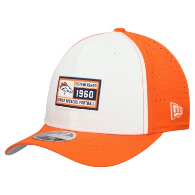 Бейсболка Denver Broncos New Era White/Orange Established Patch 9SEVENTY