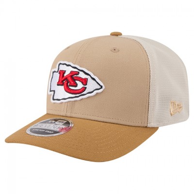 Бейсболка Kansas City Chiefs New Era Light Beige Two-Tone Trucker 9SEVENTY