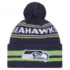 Шапка с помпоном Seattle Seahawks New Era College Navy Classic