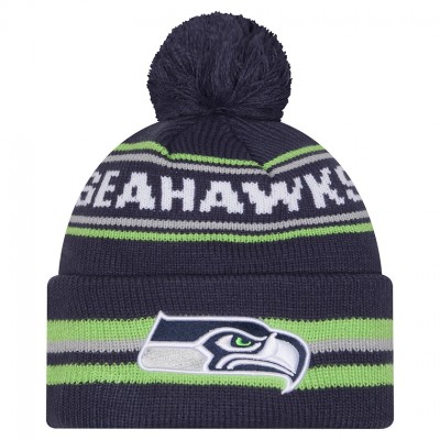 Шапка с помпоном Seattle Seahawks New Era College Navy Classic