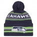 Шапка с помпоном Seattle Seahawks New Era College Navy Classic
