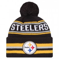 Шапка с помпоном Pittsburgh Steelers New Era Black Classic
